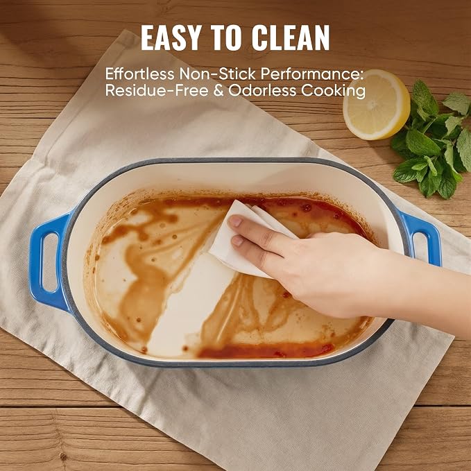 Dutch Oven for Bread Baking, 3.4 QT Bread Dutch Ovenfor Sourdough, Enamelled Bread Oven with Lids,Blue