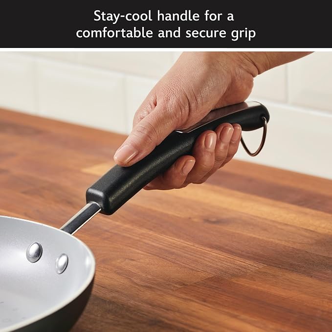 Farberware Disney Monochrome Ceramic Nonstick Frying Pan/Skillet, Dishwasher Safe, 11 Inch Non Stick Open Fry Pan - Black