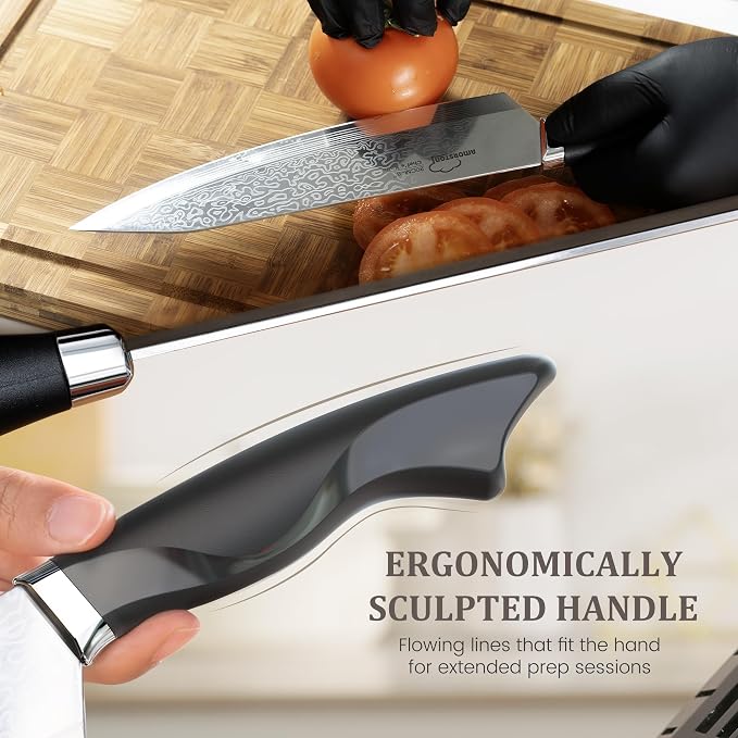 22 Pieces Knife Block Set with Built-in Sharpener | Built-in Sharpener Block, Dishwasher Safe, High Carbon German Stainless Steel, Laser-engrave, Kitchen Weddings Birthdays Gift