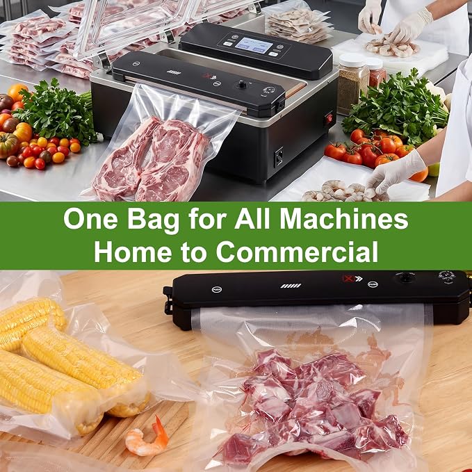 Vacuum Sealer Bags for Food Storage, 100pcs Precut Quart & Gallon | 3Mil Embossed BPA-Free Puncture-Resistant Bags, Universal Fit for Sous Vide, Meal Prep, Freezer Storage & Food Preservation