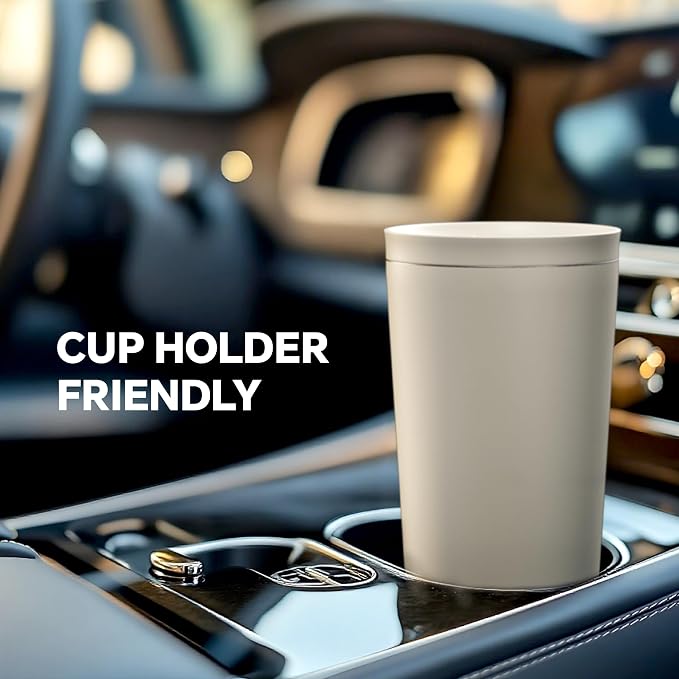 Ideus 17 oz Travel Coffee Mug, Double Wall Vacuum Stainless Steel Insulated Coffee Tumbler With Lid, Splash-Proof & Cup Holder Friendly, Keeps Drinks Hot/Cold, Dishwasher Safe, White