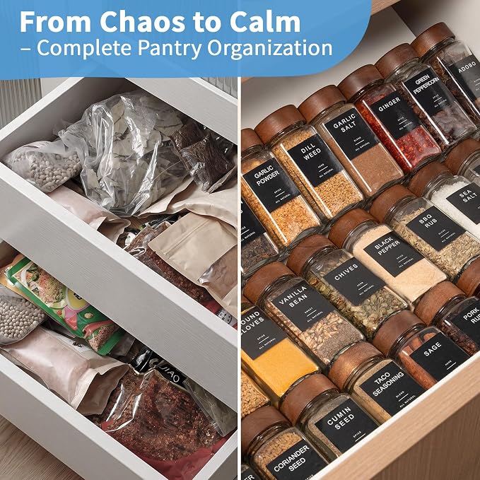 Glass Spice Containers for Kitchen: 24P 4oz Dishwasher Safe Jars | Durable Glass Jars for Cooking Enthusiasts- Airtight Acacia lid 500X Open-Close no Loose - Gift/Daily Use for Housewives