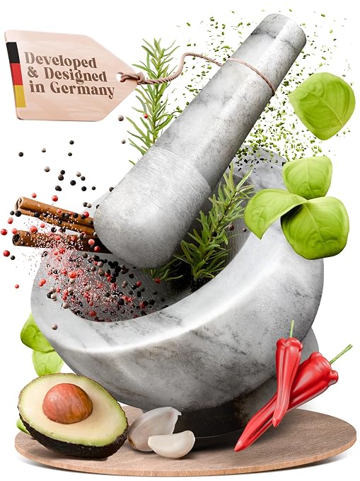 ChefSofi Marble 1.5 Cup-Capacity Mortar and Pestle Set