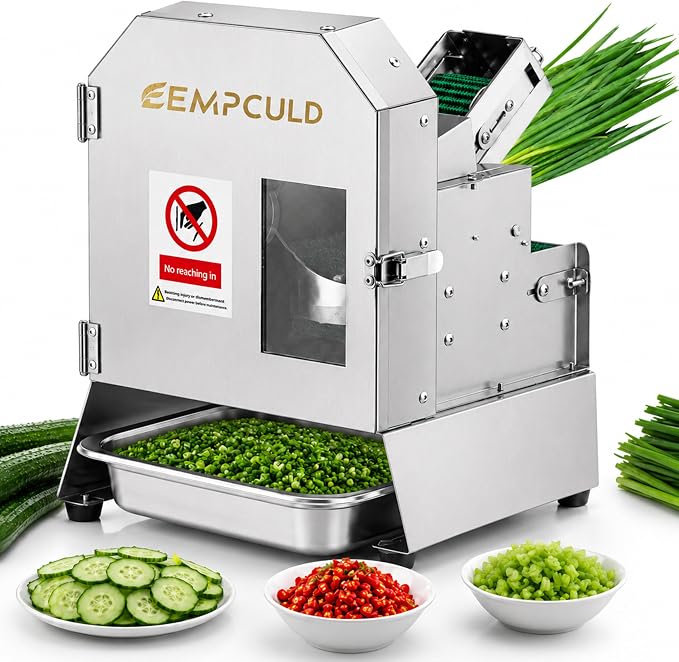 Electric Vegetable Slicer, 300W High-efficiency Automatic Fruit Slicer, 1-35mm Adjustable Thickness Vegetable Cutter for Home and Commercial Use, Track and Blade Rotation Speed Adjustable