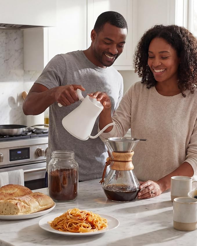 AGOGO Pour Over Coffee Maker Set, 28oz Diamond Style, 304 Stainless Filter | Barista kit for home kitchen, Cafe, Camping & Office; 20oz-40oz Classic, Slim, Diamond styles; Includes brush & towel.