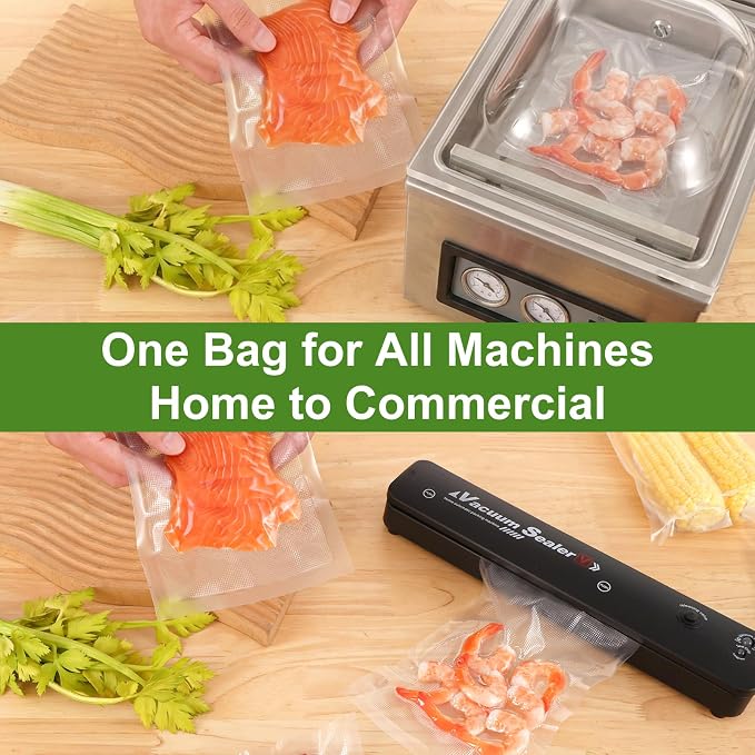 Moretoes 150pcs Vacuum Sealer Bags, Food Saver Bags Pint 6" x 10", BPA Free, Pre-cut Commercial Grade Vac Bags for Food Storage, Meal Prep or Sous Vide