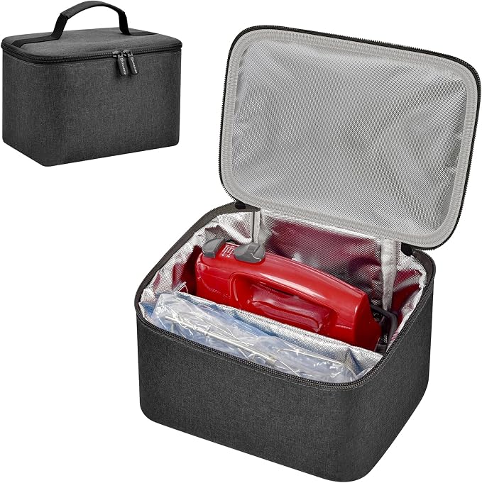 Hand Mixer Storage Case for KitchenAid 5, 6, 7 and 9 Speed Mixers | Portable Design With Carry Handle For Home Bakers, Kitchen Storage, Baking Classes And Travel, Grey - Case Only