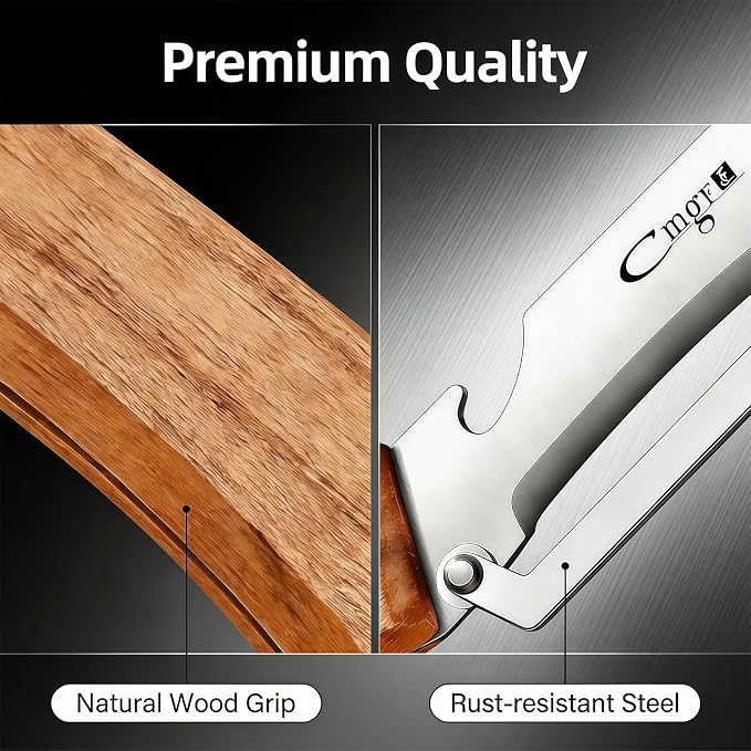 TEEVEA Left-Handed Vegetable Peeler 2-in-1 Stainless Steel Wood Handle | Multifunctional with Built-in Bottle Opener, Zero Flex Zero Snag Blade, Ultra Sharp for Fruit Potato Apple Veg, Kitchen Tool
