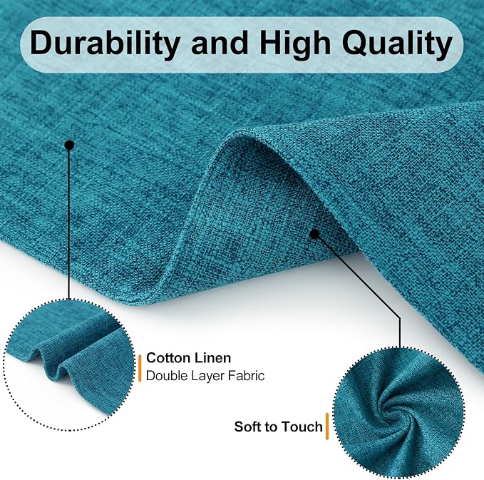 Homaxy Cloths Placemats for Dining Table Set of 4, 13" x 19", Teal | Heat Resistant, Washable, Cotton Linen Blend Table Mats, Easy to Clean Place Mats, Indoor Outdoor