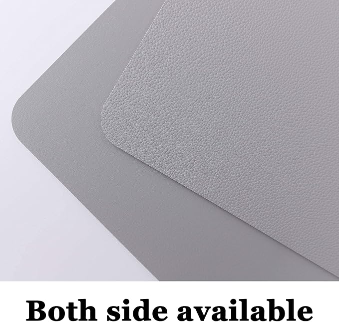 Wipeable Placemats Leather Table Mats Waterproof Heat-Resistant Easy to Clean for Dining Table Set Kitchen Table (4, Slate Grey)