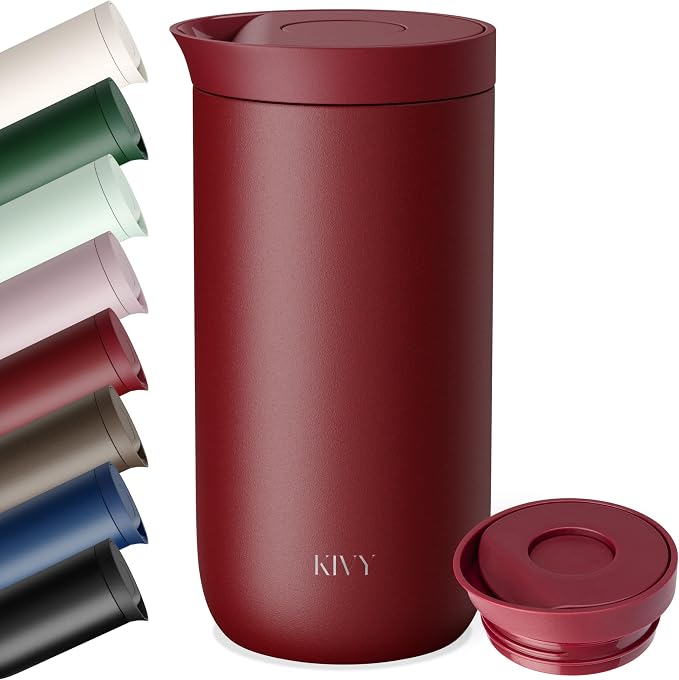 KIVY Travel Coffee Mug Tumbler [24h Cold | 6h Hot] Insulated Coffee Tumbler Stainless Steel - Leak Proof Coffee Travel Mug - 16oz Insulated cup to go for hot & cold drinks - Cups for Women & Men