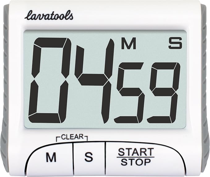 Lavatools KT1 Digital Kitchen Timer & Stopwatch, Large Display, Bold Digits, Simple Operation, Loud Alarm, Magnetic Kickstand for Cooking and Classroom