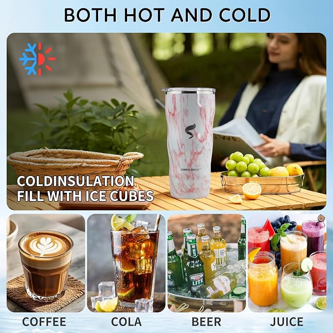 20 oz Insulated Tumbler, Straw and Flat Lids,Jelly Pnk | 18/8 stainless steel, double-wall vacuum insulation, BPA-free materials, reusable straw, for everyday hot and cold drinks.