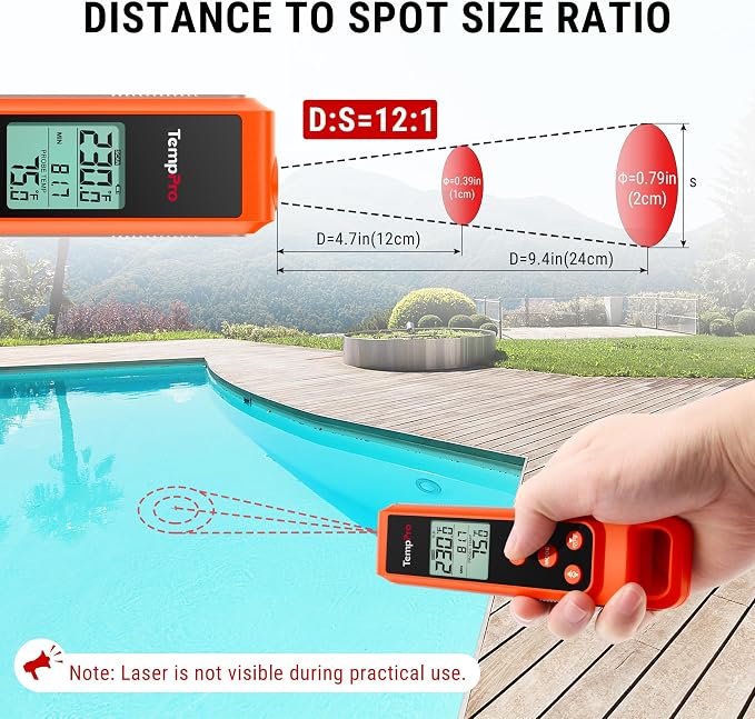 TempPro TempScan 2-in-1 Infrared Thermometer Gun with Meat Probe | Instant Read Thermometer for Grilling, Non-Contact Infrared Thermometer for Cooking Pizza Oven Griddle HVAC Pool AC Vent