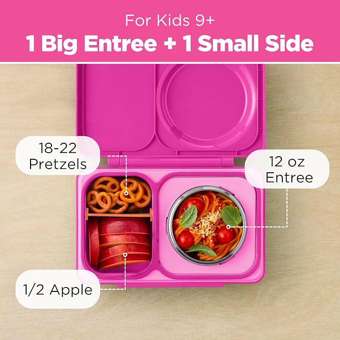 Omie OmieBox UP Kids Insulated Bento Box, Pop Pink