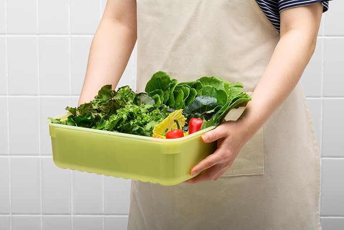 LocknLock Fresh-Block Plastic Food Storage Container | Produce Storage Containers for Fridge | Vegetable & Fruit Storage Containers for Fridge, Airtight Storage, Microwave & Dishwasher Safe, 1.5L