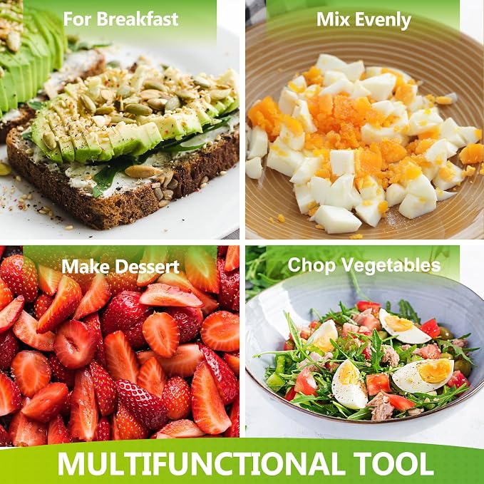 HULISEN Food Chopper Manual Hand, Stainless Steel Hand Chopper, Plain Edge | 3 inch Round, Ergonomic Rubber Handle, Chops Egg Nut Collard Tuna Salad & Ground Beef, Dishwasher Safe