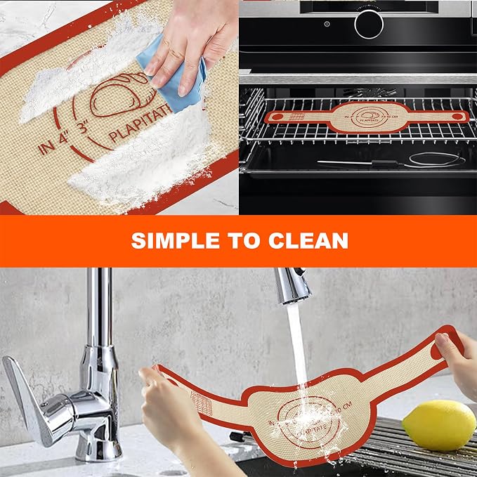 PLAPITATE Silicone Bread Sling Dutch Oven Liner, Non-Stick & Easy Clean Reusable Oval Silicone Bread Sling Baking Mat, Easy to Transfer Sourdough Bread - 2 Red Set