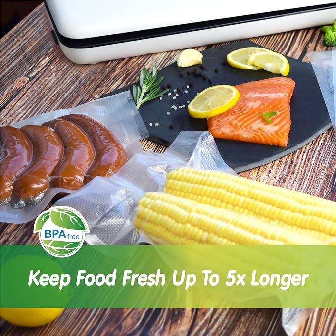 Vacuum Sealer Bags, 11"x50' Rolls 2 pack for Food Storage Saver, Commercial Grade BPA Free Bag Rolls, Heavy Duty, Great for vac storage, Meal Prep or Sous Vide