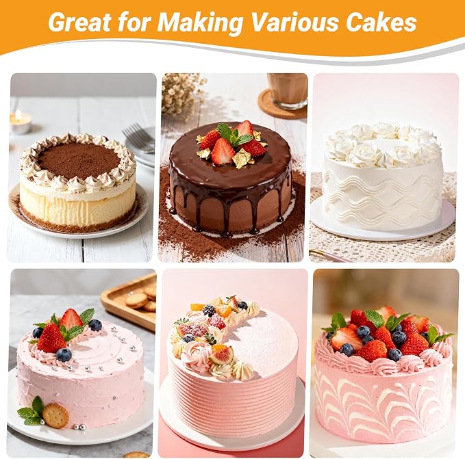 Beasea Cake Pans Removable Bottom, 8 inch Cheesecake Baking Pan Set of 2, Round Movable Cake Pan Aluminum Alloy Mini Cake Pan for Oven Baking