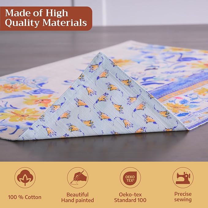 Maison d' Hermine Placemats Set of 4 Reusable 100% Cotton (13"x19") | Cloth Place Mats Washable Table Mats for Kitchen Dining Party Wedding Hotel Home Restaurant Spring Summer - Girassol