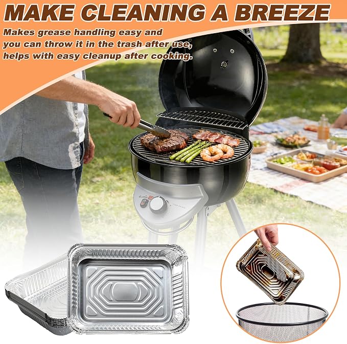 Drip Pan Liners Replacement Parts for Charbroil Bistro Pro 25302146 25302161 25302145 Electric Grill Parts, Aluminum Disposable Foil Grease Tray for Charbroil Bistro Pro Gas Grills, 10 Packs