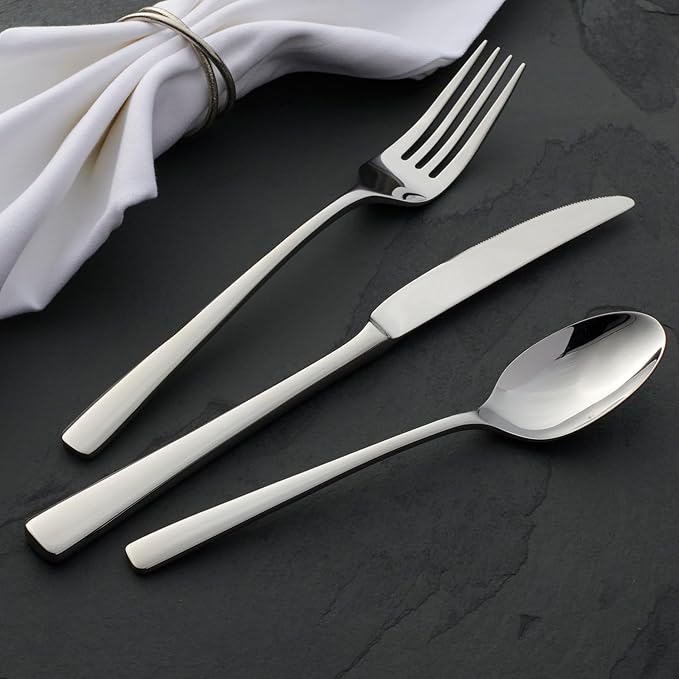 Oneida Doublet 20-Piece 18/0 Silverware Set for 4, Flatware | mirror finish, dishwasher safe | includes knives, forks, and spoons | cutlery set for kitchen and dining