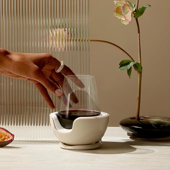 VoChill Stemless Wine Glass Chiller | Keep the Chill In Your Glass | Made In USA | The Original | Refreezable Chill Cradle™ | Actively Chills Stemless Glassware | Blush, Single Stemless