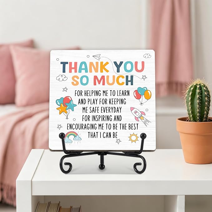 Teacher Appreciation Gifts for Women Men | 5" Wooden Plaque Sign for Mentor Teacher Gifts | Minimalism Gift from Student Desk for Home Office Decor - A04