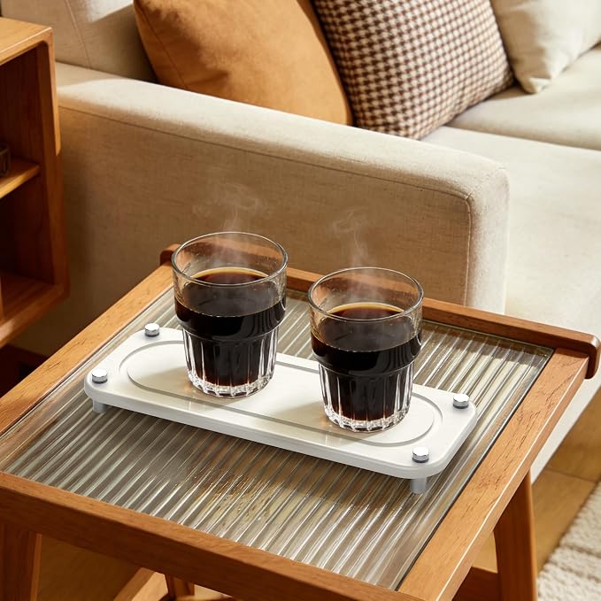 2-Pack Large Size Water Absorbing Stone Sink Caddy, Coaster | Instant dry stone tray and stone sink organizer with rust-free feet on rubber pads, free from scratches.
