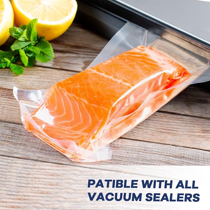 Vacuum Sealer Bags 2 Rolls 8"x50' Commercial Grade Food Saver Bags Rolls for Seal a Meal, BPA Free, Heavy Duty, Great for vac Storage, Meal Prep or Sous Vide