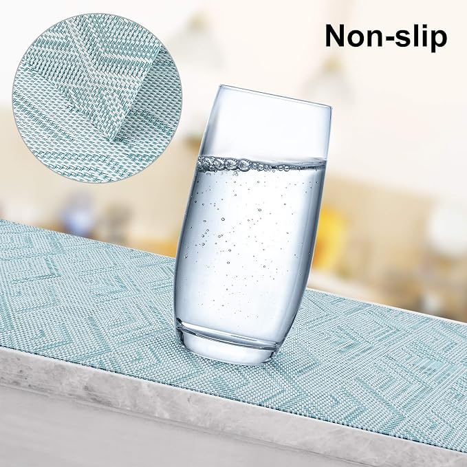 Aofmee Placemats Set of 6, Heat Resistant Place Mats, Washable Durable PVC Table Mats, Woven Vinyl Plastic Placemats for Dining Table, Non-Slip Stain Resistant Kitchen Table Placemats, Easy to Clean