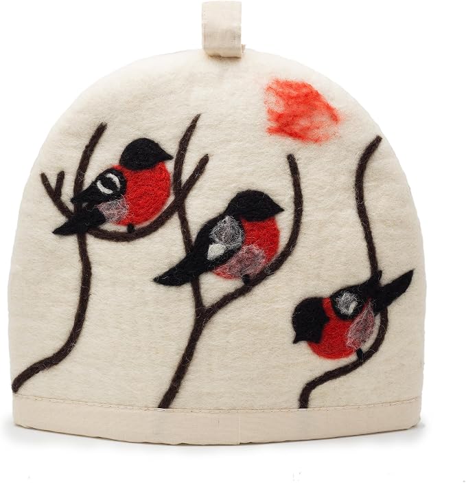 Glaciart One Wool Teapot Cozy Kettle Cover | Dome Shaped Large Tea Cosy, Kettle or French Press | Handmade & Needle Felted from Natural Wool | Warms Up to 2 Hours | Great as Gift
