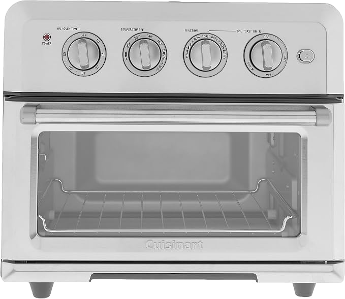 Cuisinart Convection Toaster Oven Airfryer Combo, 6-in-1 1800 Watts, XL Capacity Convection Oven with 60-Minute Timer/Auto-Off for Toast, Bake or Broil, Stainless Steel, CTOA-122