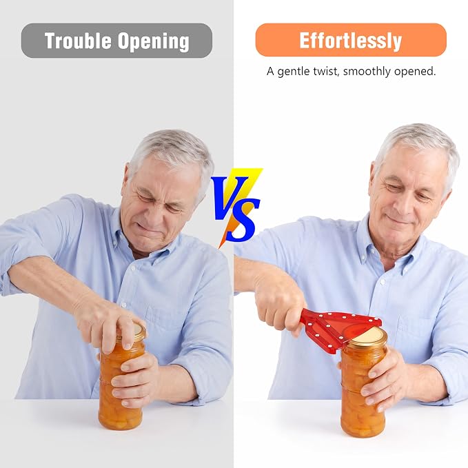 Uinxan Jar Opener for Weak Hands & Seniors with Arthritis - Handheld Manual | Effortlessly Opens Stubborn Screw Lids & Bottle Caps. 304 Stainless Steel. Durable. Patented Kitchen Gadget (Blue)