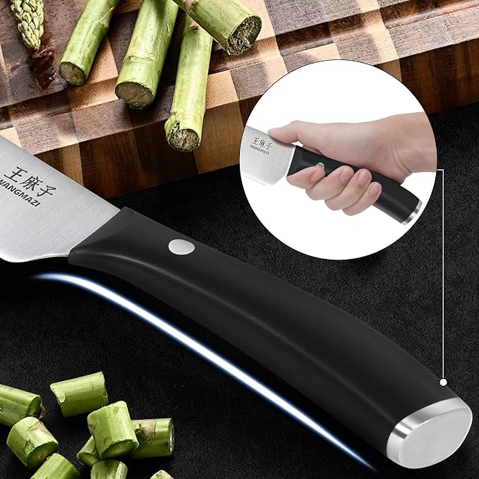 Professional Kitchen Knife Set, 15 Pcs Sharp Kitchen Knife Set with Built-In Knife Sharpener, Dishwasher Safe, German Stainless Steel Knife Block Set for Home Kitchen Gifts, Black