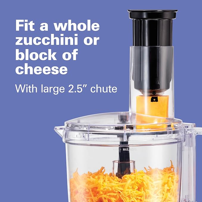 Hamilton Beach 10 Cup Food Processor & Vegetable Chopper | For Slicing, Shredding, Mincing, and Puree | Veggie Spiralizer Attachment | Grey and Stainless Steel | 70735
