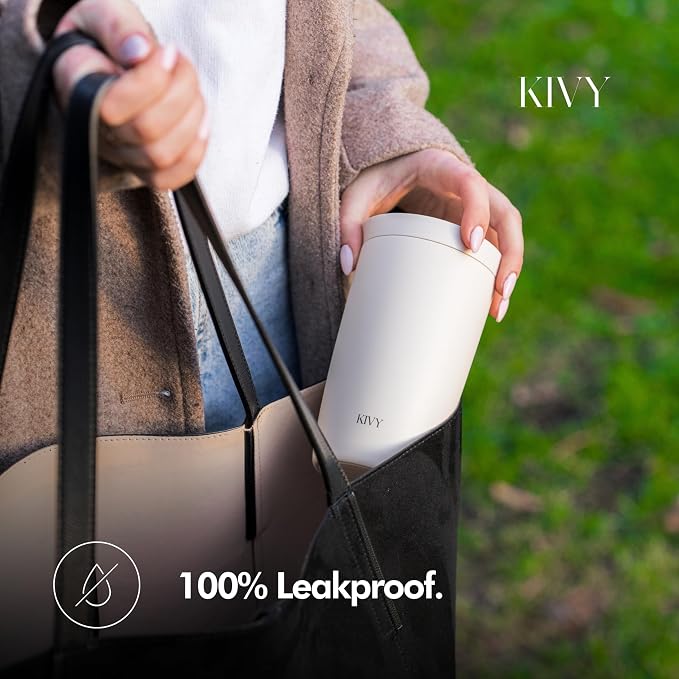 KIVY Travel Coffee Mug Tumbler [24h Cold | 6h Hot] Reusable Insulated Coffee Tumbler Stainless Steel - Spill Proof Coffee Travel Mug - Leakproof 12oz Insulated cup to go - Dishwasher Safe, BPA Free