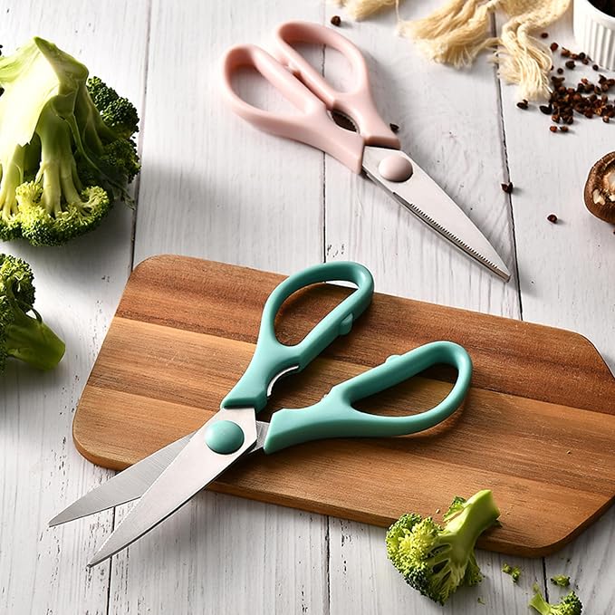 Pink Kitchen Shears, 8.5" Heavy Duty All Purpose Stainless Steel Scissors | Dishwasher Safe Kitchen Scissors With Soft Comfort-Grip Handle, Food & Meat Scissors, Home, Kitchen, Everyday Use