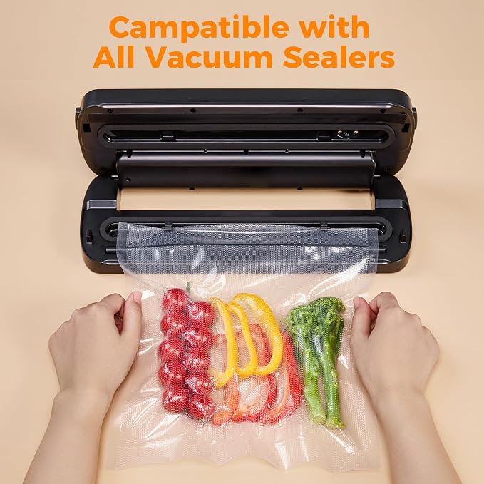 Wevac Vacuum Sealer Bags for Food 11x16 6 Rolls, Fit Food Saver Machines | Sous vide, Freezer Safe, BPA-free, Commercial Grade, Heavy Duty Vacuum Sael Bags for All Sealer Machines, Meal Prep Meat Fish
