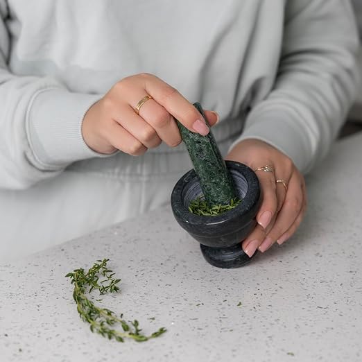 Fox Run Marble Mortar and Pestle, Green , 3"