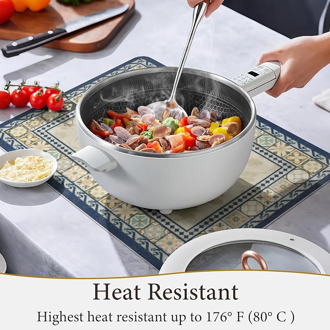 Vinyl Placemats Set of 8-12x17 Inch - Heat Resistant Washable Place Mats Waterproof Non-Slip Wipeable Table Mats for Dining Table Decor, Indoor/Outdoor Plastic Mat