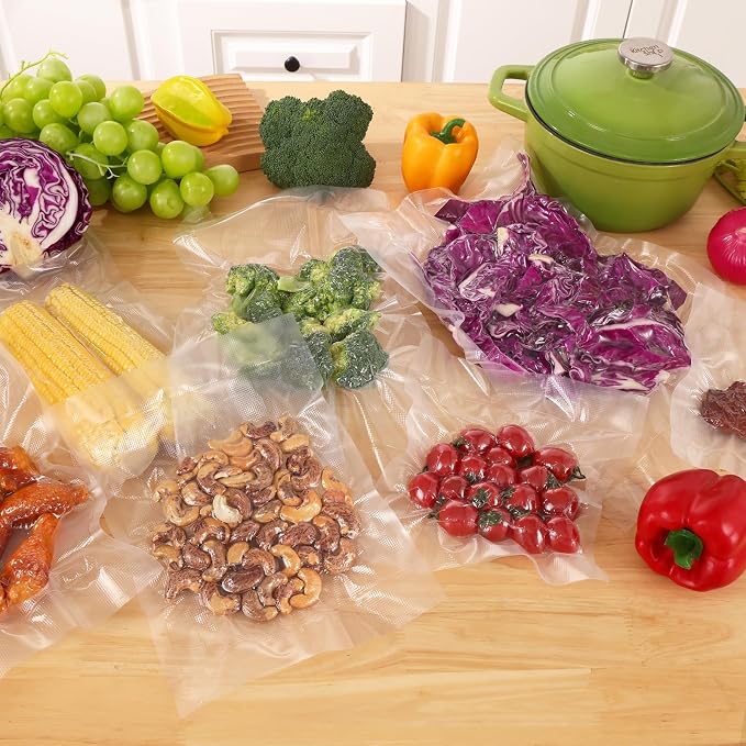 Vacuum Sealer Bags for Food Storage, 6 Rolls 8" & 11" x 20', Cut-to-Size | 3Mil Embossed BPA-Free Puncture-Resistant Rolls, Universal Fit for Sous Vide, Meal Prep, Freezer Storage & Food Preservation