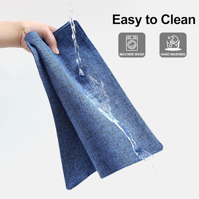 Homaxy Cloths Placemats for Dining Table Set of 4, 13" x 18", Blue | Heat Resistant, Washable, Cotton Linen Blend Table Mats, Easy to Clean Place Mats, Indoor Outdoor