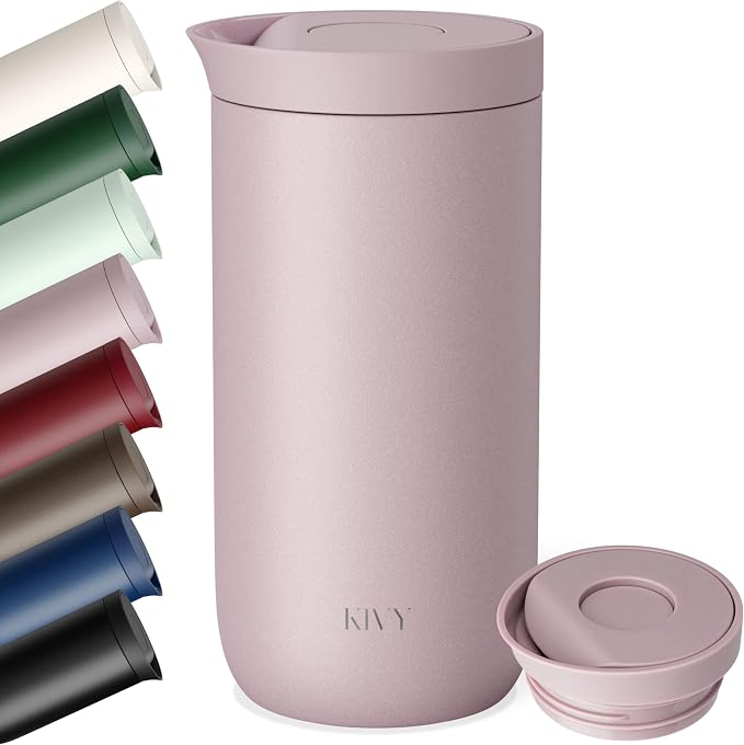 KIVY Travel Coffee Mug Tumbler [24h Cold | 6h Hot] Insulated Coffee Tumbler Stainless Steel - Leak Proof Coffee Travel Mug - 16oz Insulated cup to go for hot & cold drinks - Cups for Women & Men