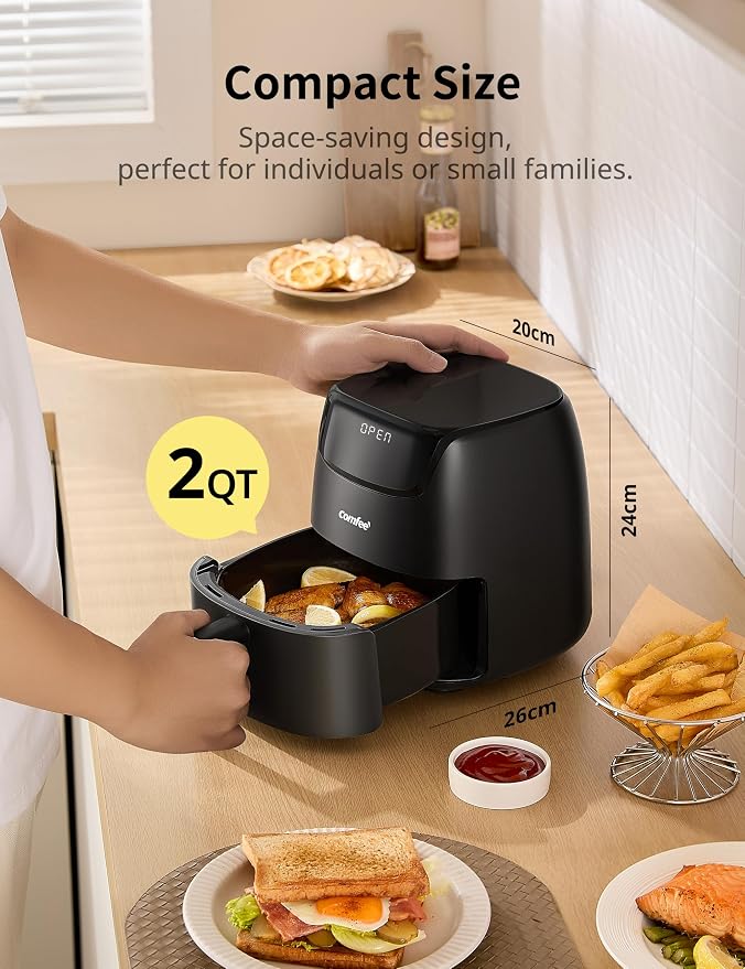 COMFEE' Compact 2.1-Quart Digital Air Fryer with 4 Preset Modes