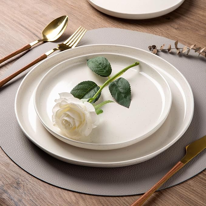 AmorArc Dinnerware Sets for 4, 12 Pieces Ceramic Plates and Bowls Set | Scratch Resistant Stoneware Dishes Set, Dishwasher & Microwave Safe, Multi-Color