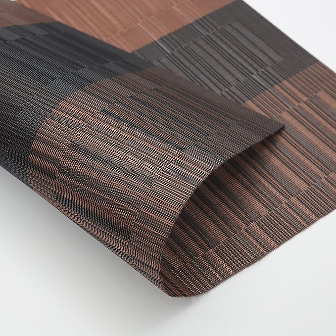 Table Placemats Dining Table Place Mats Set of 6 Heat Resistant Insulation Non-Slip Vinyl for Kitchen Dining Room 18" * 12" Brown Gradient
