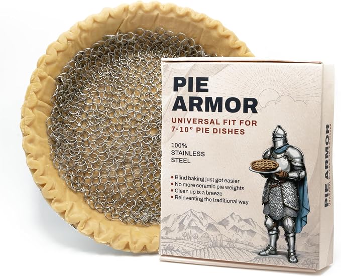 Pie Armor, Universal Fit Pie Weight for 7-10 inch Pies, Durable Alternative to Traditional Ceramic Pie Weights, 100% Stainless Steel 304 | Alternative to Ceramic Weights, Durable, Fits 7-10 Inch Pies