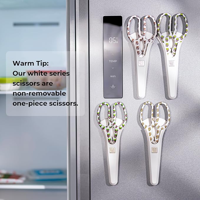 Kitchen Scissors Heavy Duty Kitchen Shears with Magnetic Holder Made with Japanese Steel 4034, Multipurpose Ultra Sharp Cooking Scissors for Meat/Vegetables/BBQ/Herbs/Pizza (Graphic,Tiger)